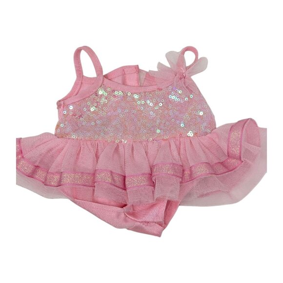 Build-A-Bear Other - BABW Build A Bear Pink Sparkle Sequins Strappy Ballerina Tutu Ballet Dress